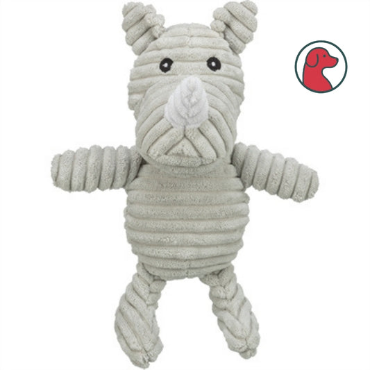 Neushoorn Ribstof Pluche Grijs