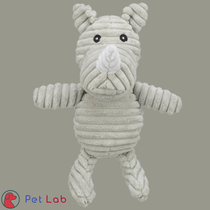 Neushoorn Ribstof Pluche Grijs