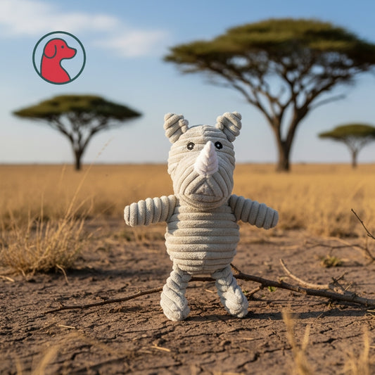 Neushoorn Ribstof Pluche Grijs